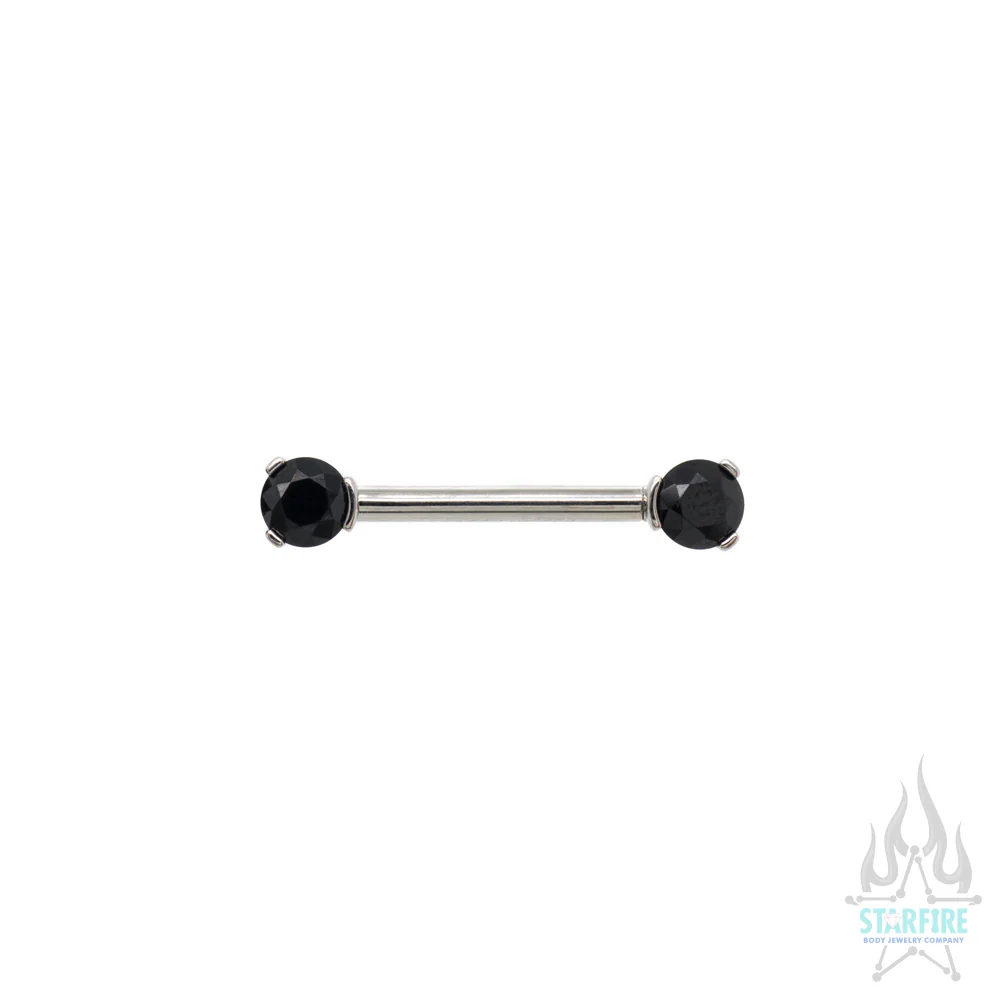 Faceted Gem Forward Facing Nipple Barbell in 3-Prong's - single - Image 24