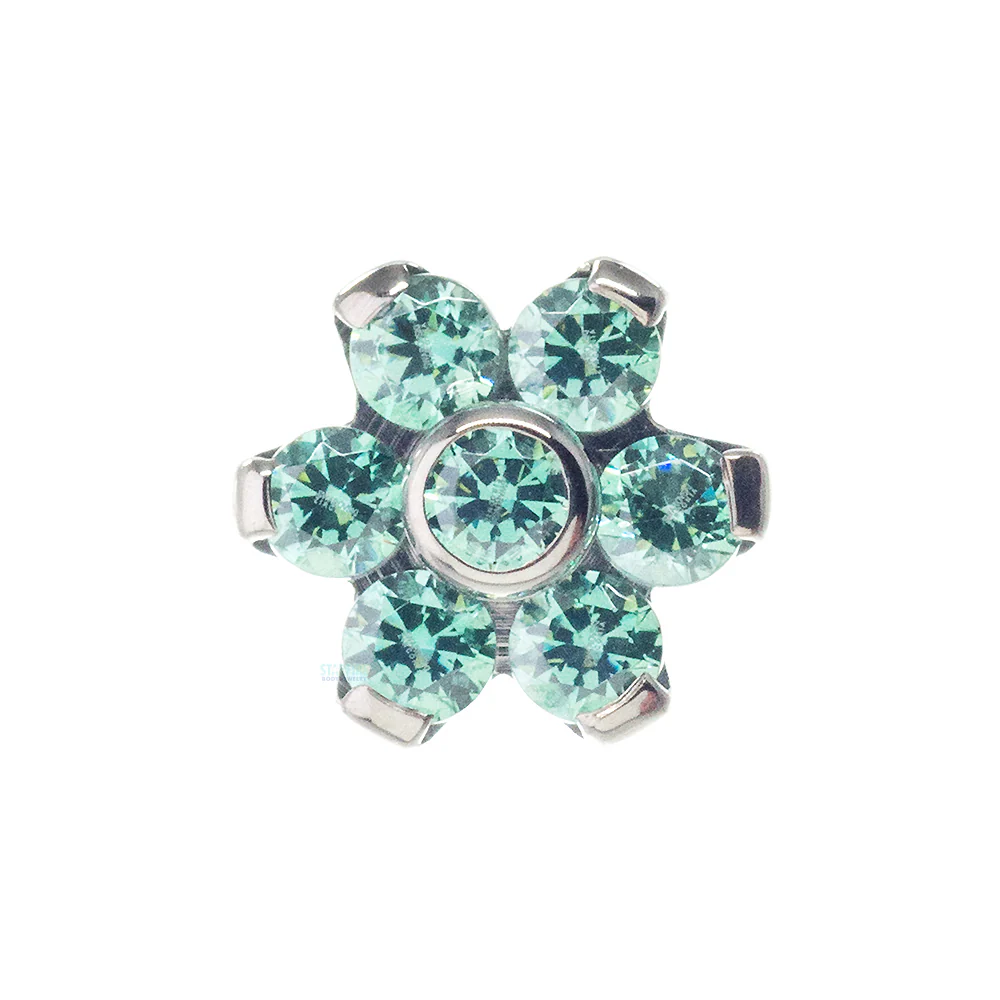 Flower Threaded End with Faceted Gems - Image 4