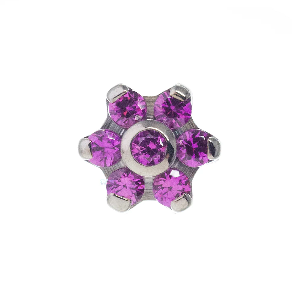 Flower Threaded End with Faceted Gems - Image 5