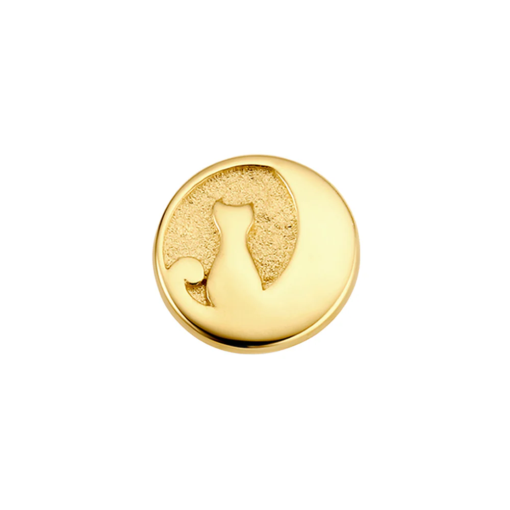 Kitty Disk Threaded End in Gold