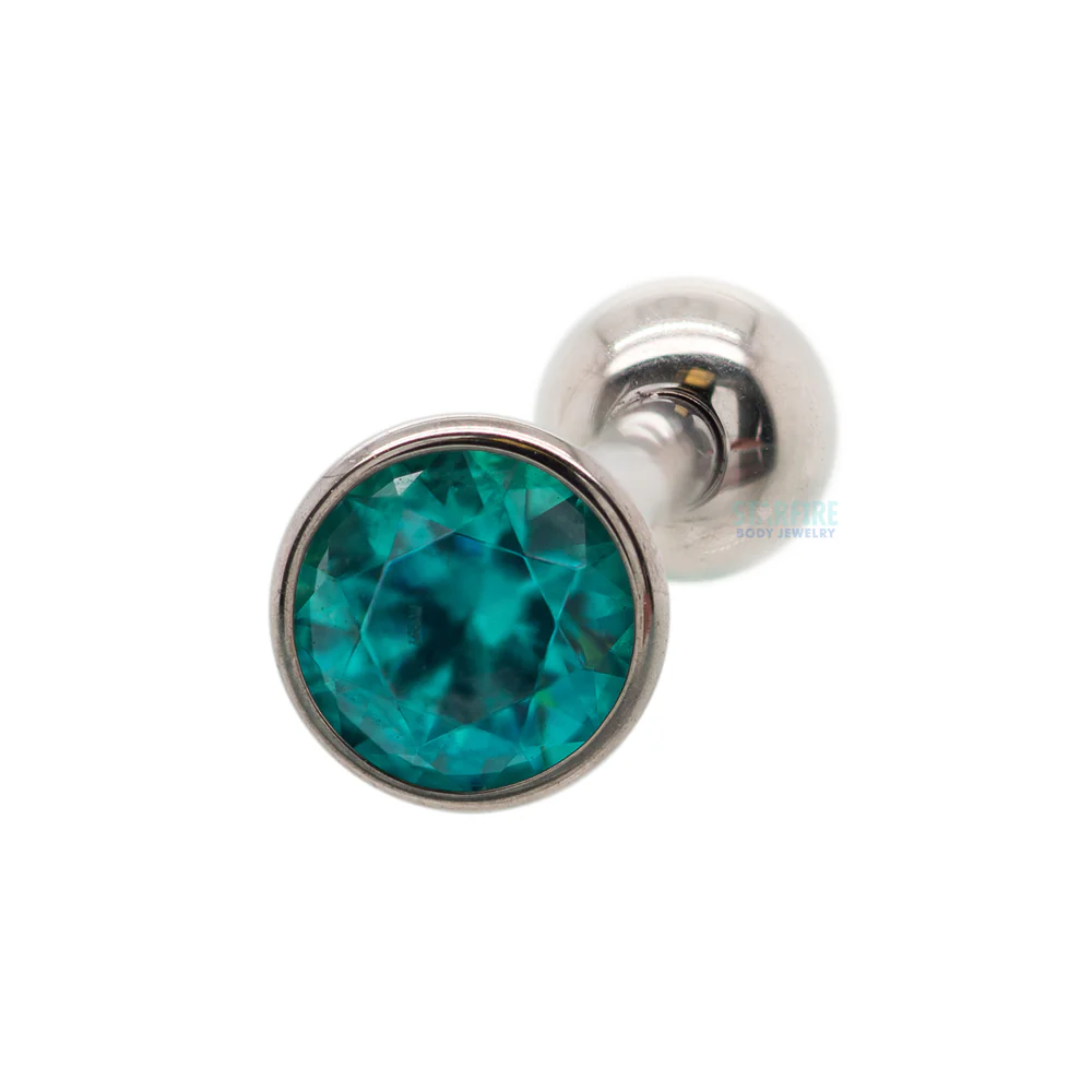 Low Profile Faceted Gem Tongue Barbell - Image 10