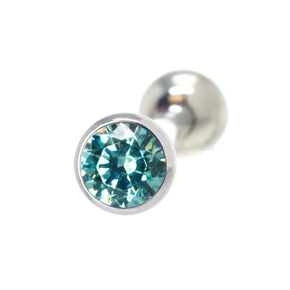 Low Profile Faceted Gem Tongue Barbell - Image 11