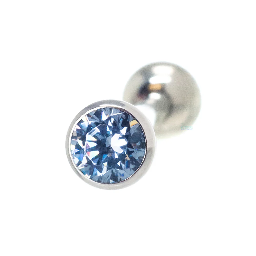 Low Profile Faceted Gem Tongue Barbell - Image 12