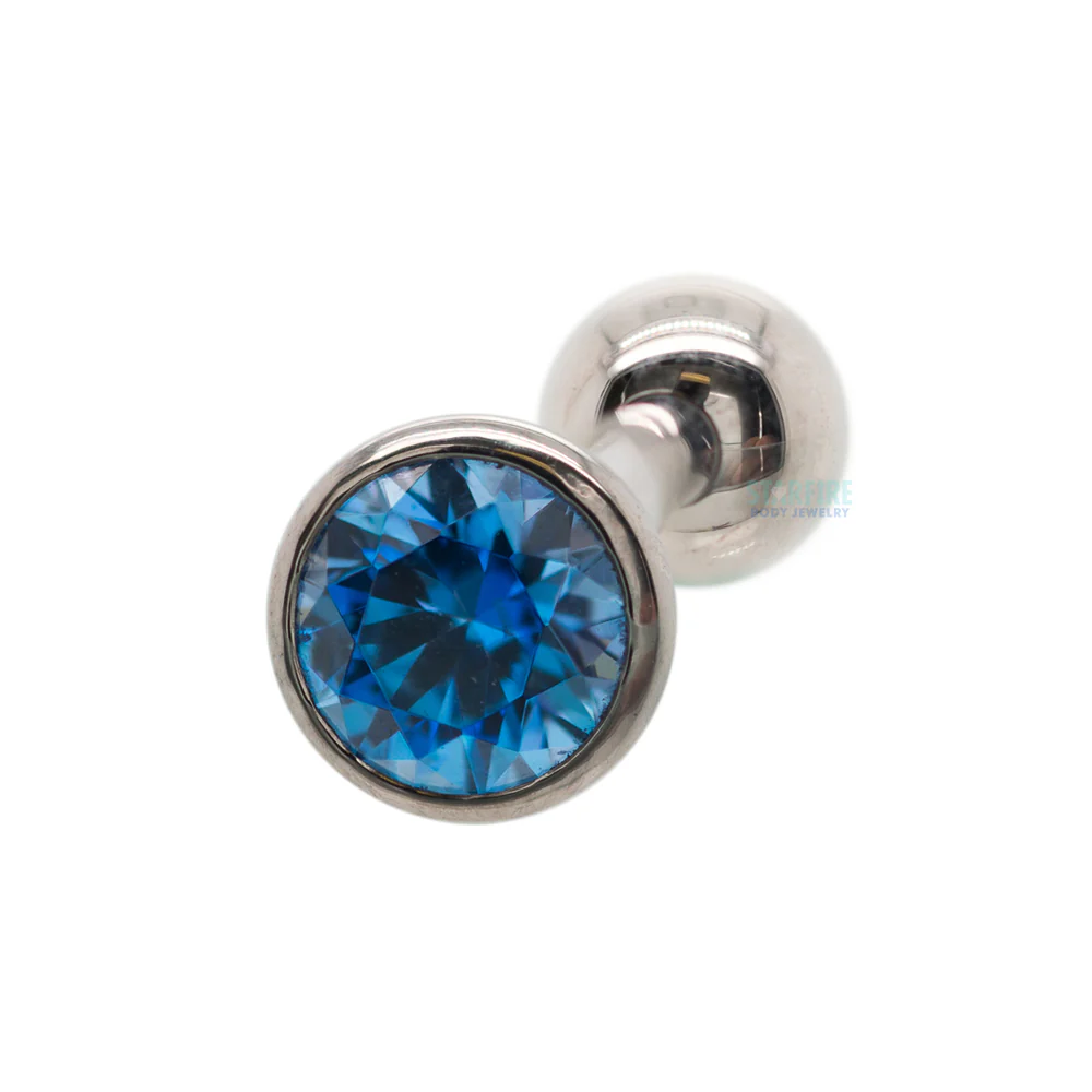 Low Profile Faceted Gem Tongue Barbell - Image 13