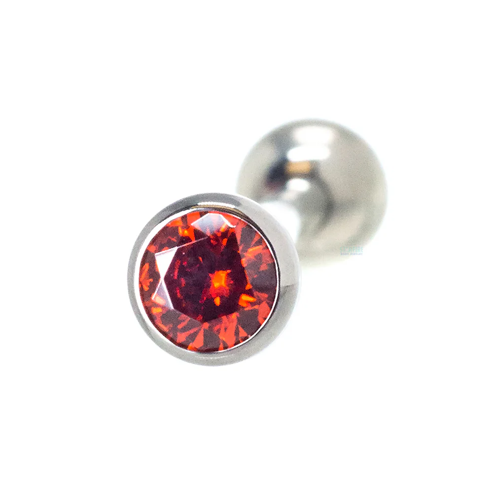 Low Profile Faceted Gem Tongue Barbell - Image 14