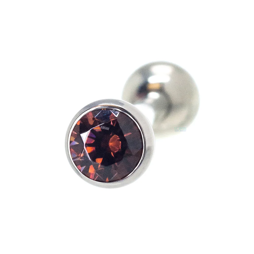 Low Profile Faceted Gem Tongue Barbell - Image 15