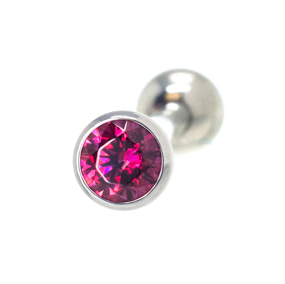 Low Profile Faceted Gem Tongue Barbell - Image 17