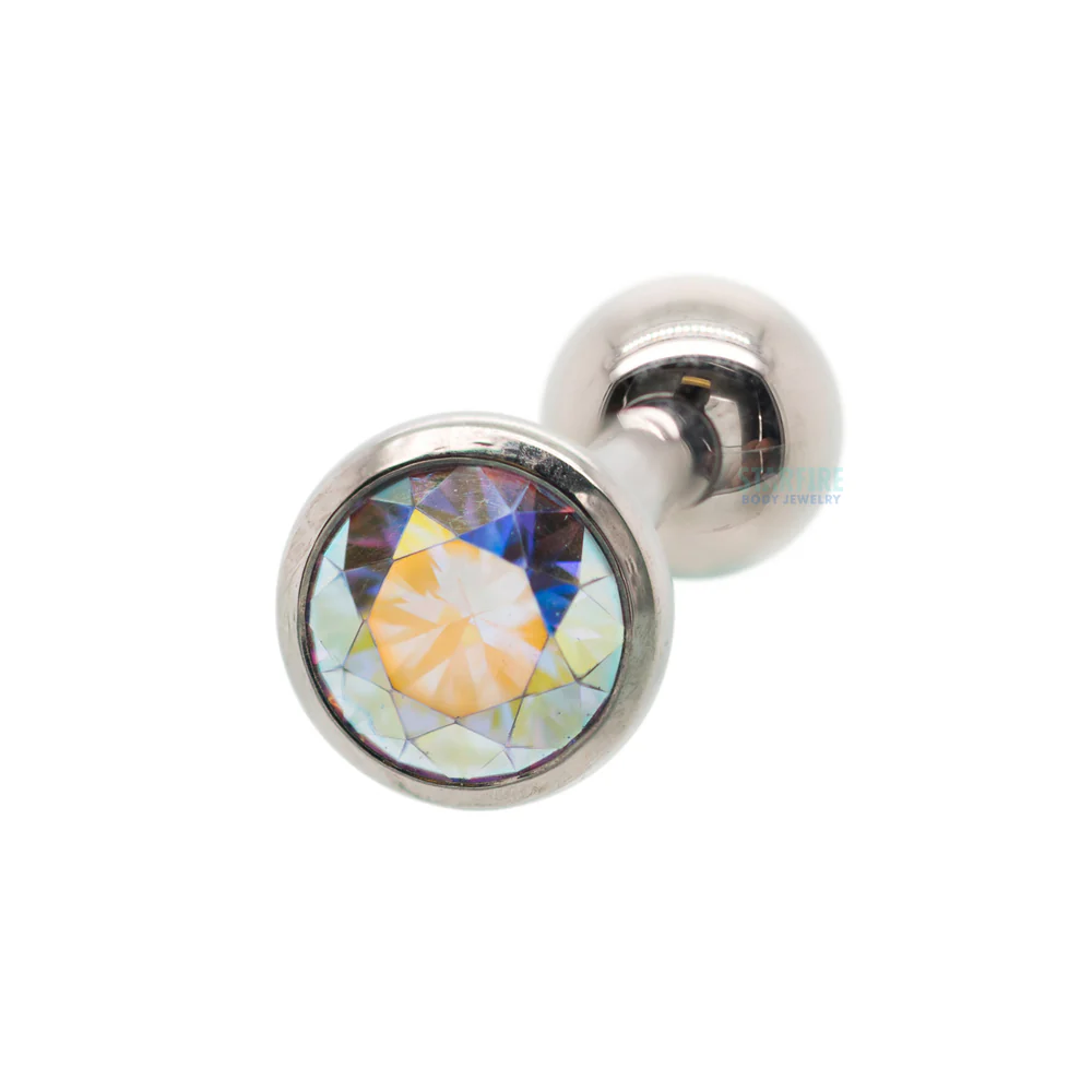 Low Profile Faceted Gem Tongue Barbell - Image 18