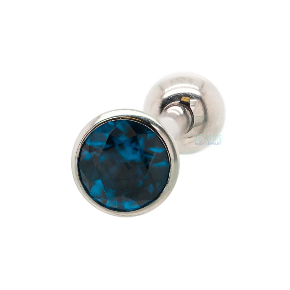 Low Profile Faceted Gem Tongue Barbell - Image 20