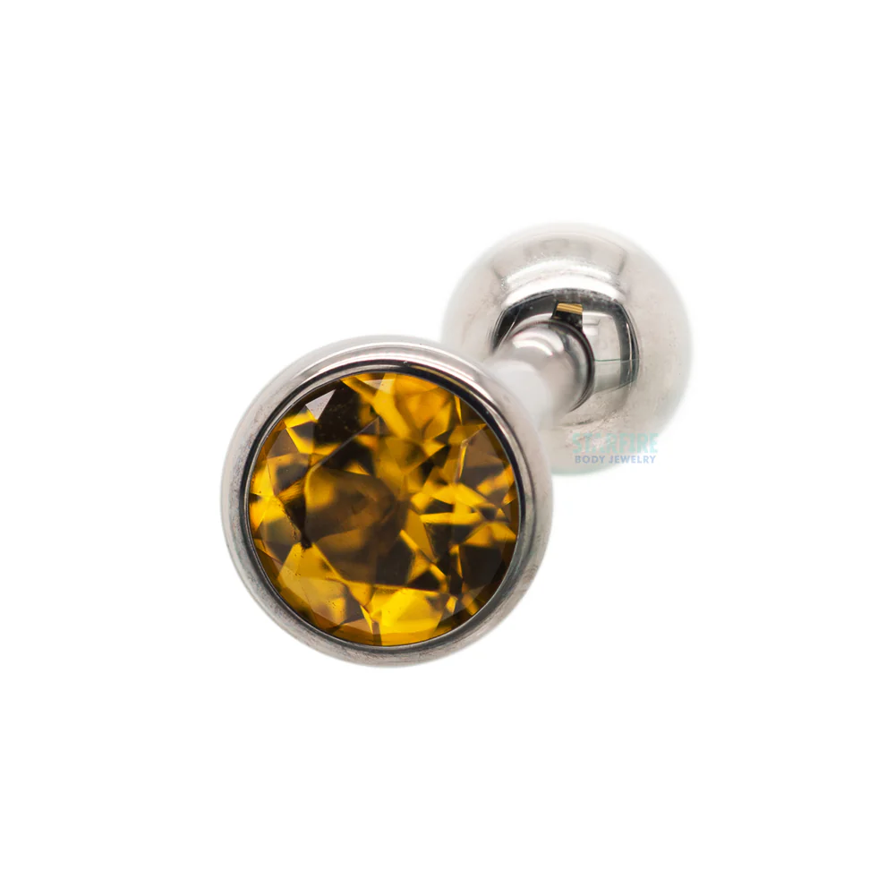Low Profile Faceted Gem Tongue Barbell - Image 21