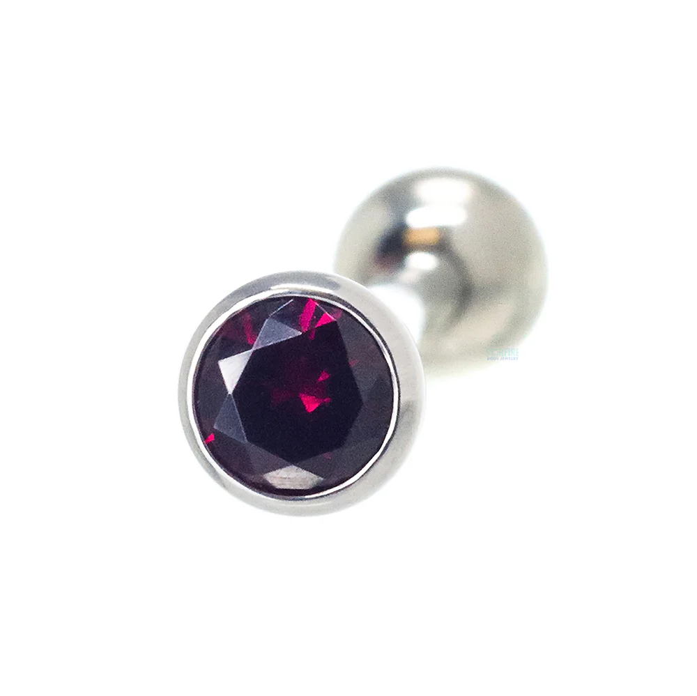Low Profile Faceted Gem Tongue Barbell - Image 4