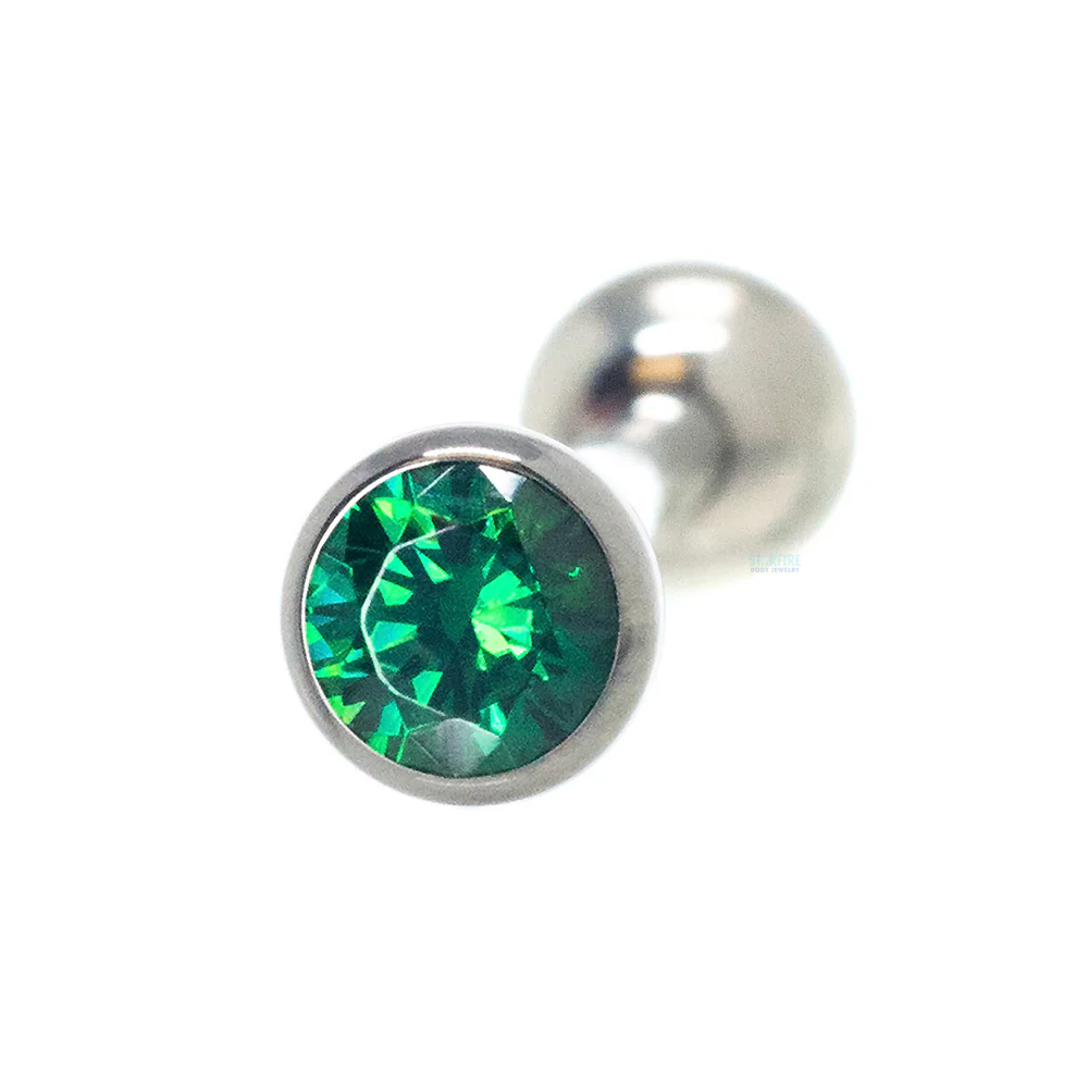 Low Profile Faceted Gem Tongue Barbell - Image 6