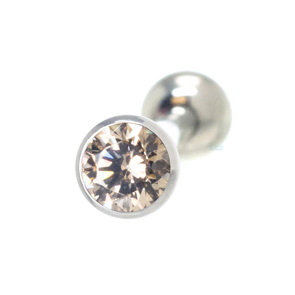 Low Profile Faceted Gem Tongue Barbell - Image 7