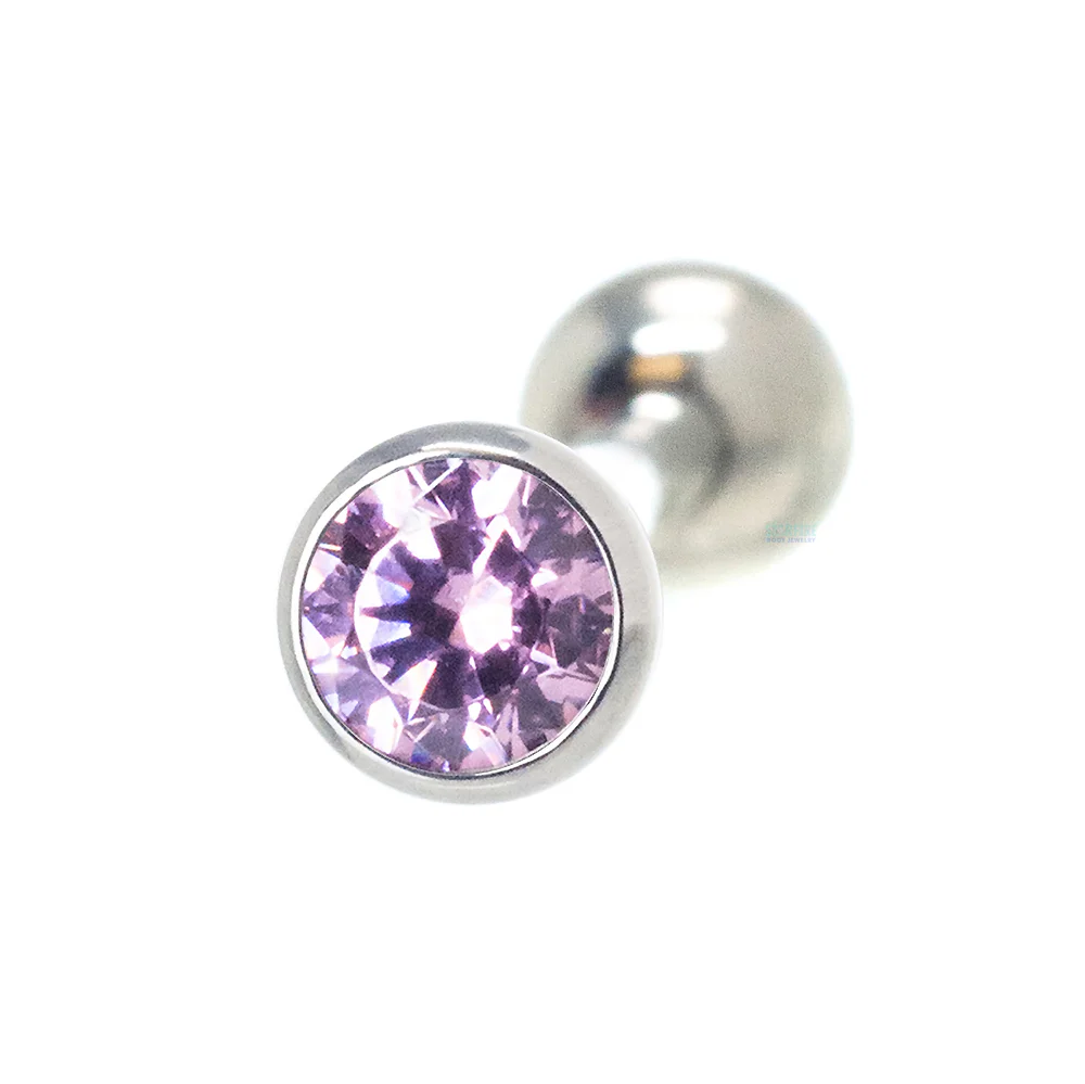 Low Profile Faceted Gem Tongue Barbell - Image 8