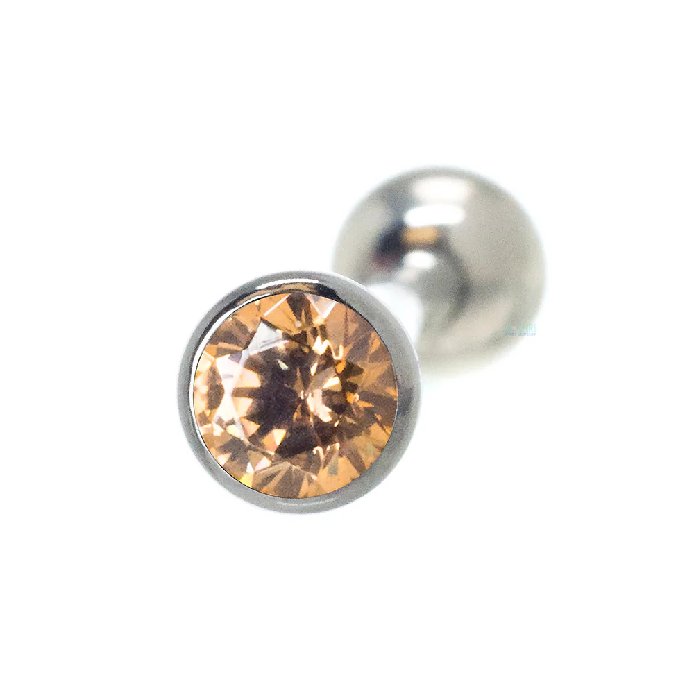 Low Profile Faceted Gem Tongue Barbell - Image 9