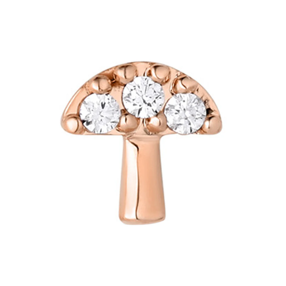 "Mycenae" with Faceted Gems Threaded End in Rose Gold - Image 3