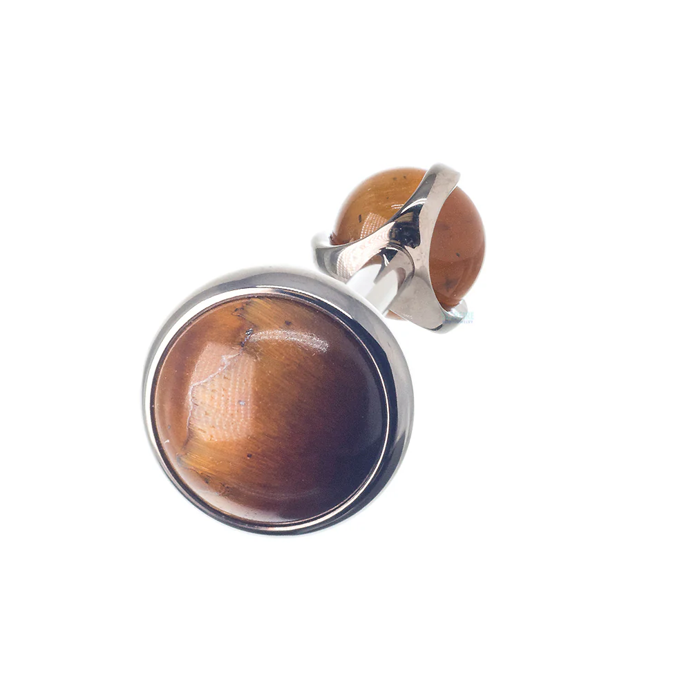 Natural Stone Cabochon & Ball in Prong's Tongue Barbell - Image 5