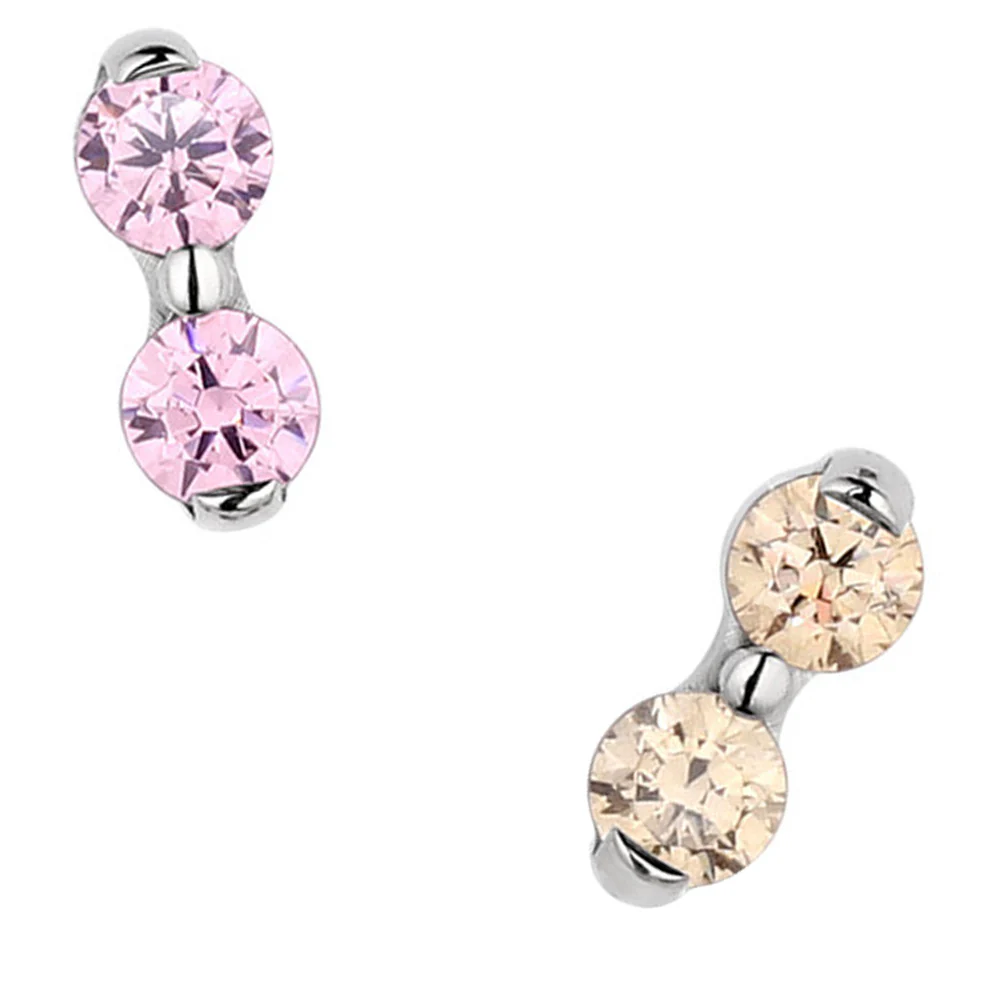 "Odyssey" Duo Threaded End with Faceted Gems
