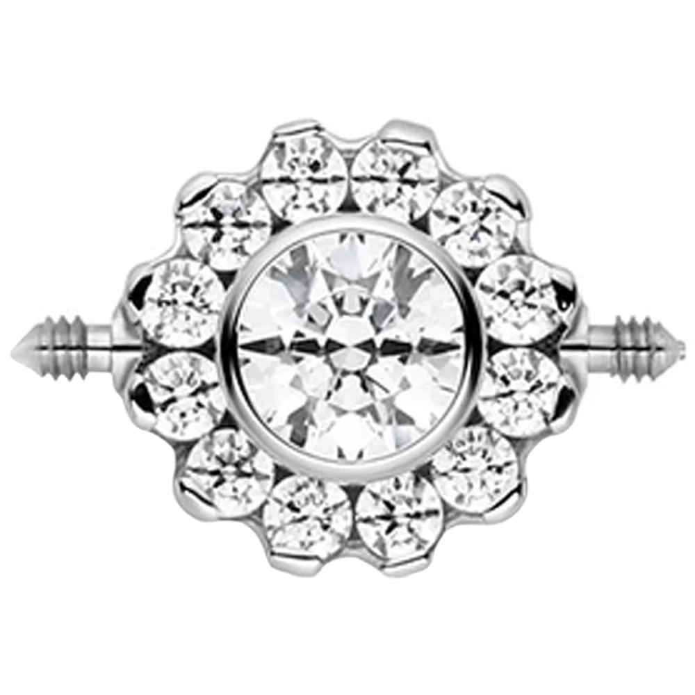 "Odyssey" Flower 180° Orbit Dual Threaded End with Faceted Gems