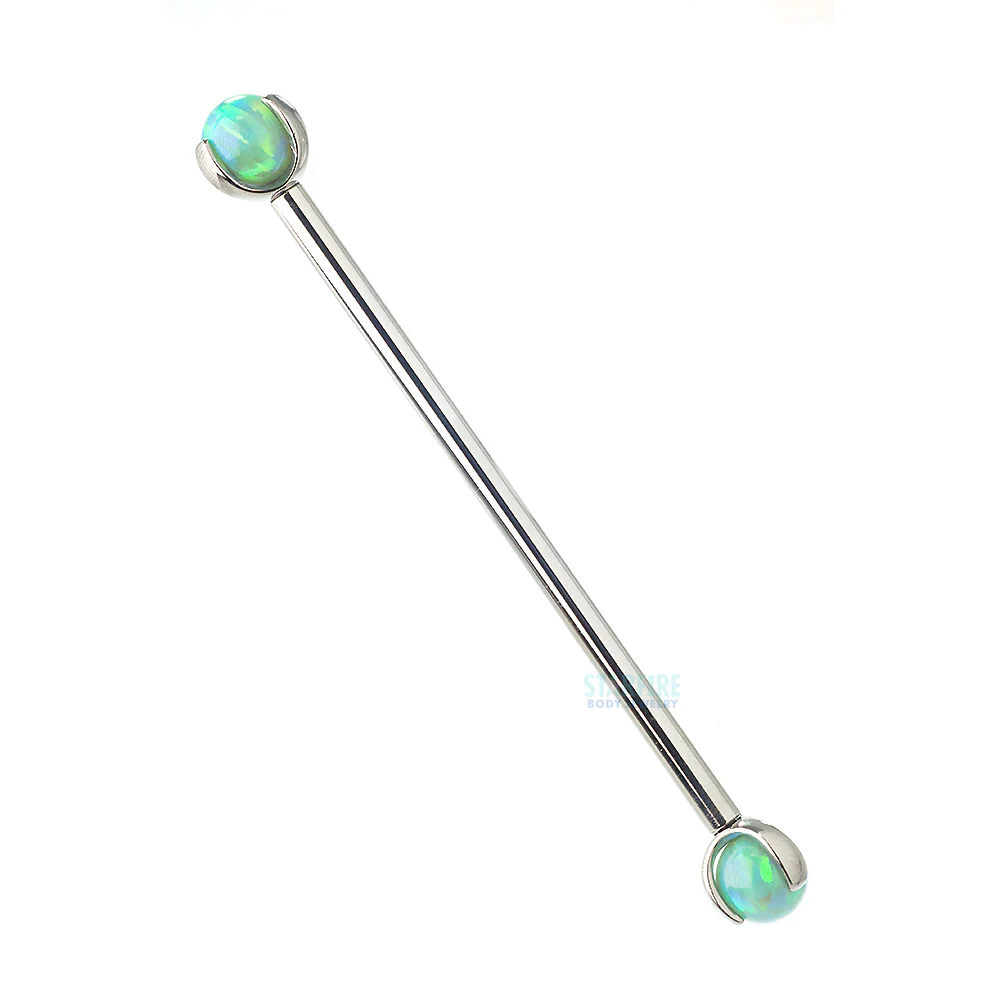Opal Ball in Prong's Industrial Barbell - Image 10