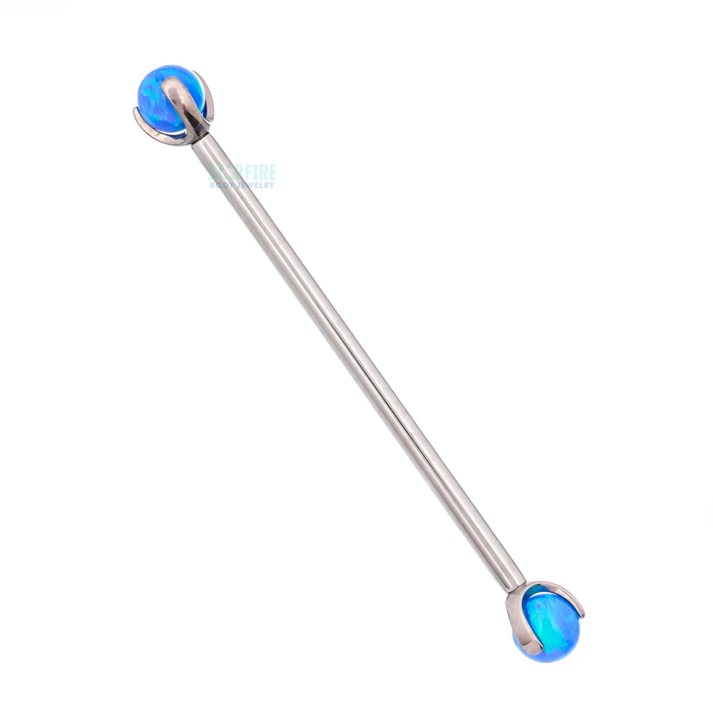 Opal Ball in Prong's Industrial Barbell - Image 20