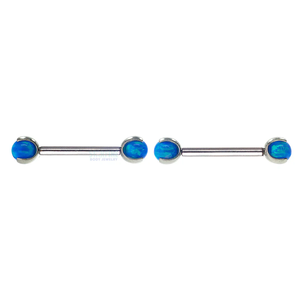 Opal Ball in Prong's Nipple Barbells - Image 18