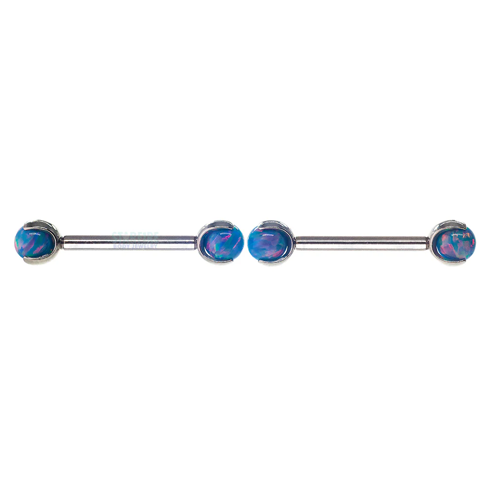 Opal Ball in Prong's Nipple Barbells - Image 30