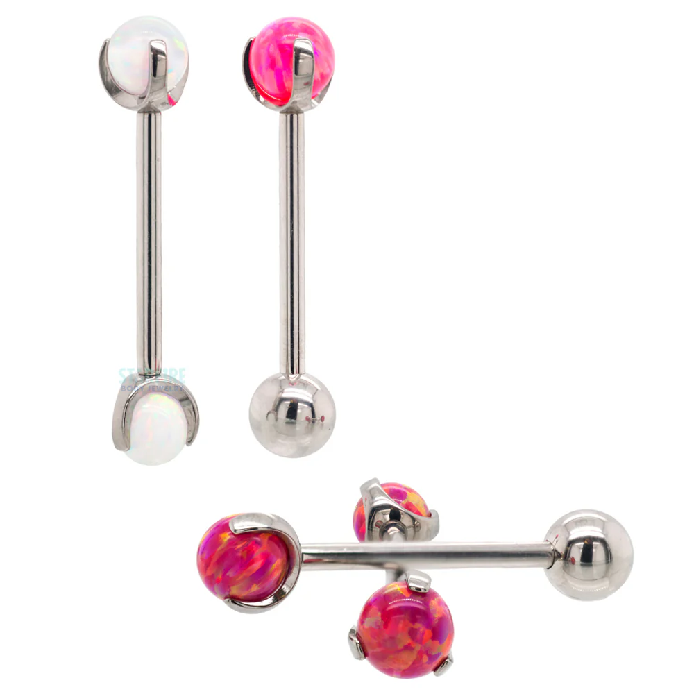 Opal Ball in Prong's Tongue Barbell - Image 2