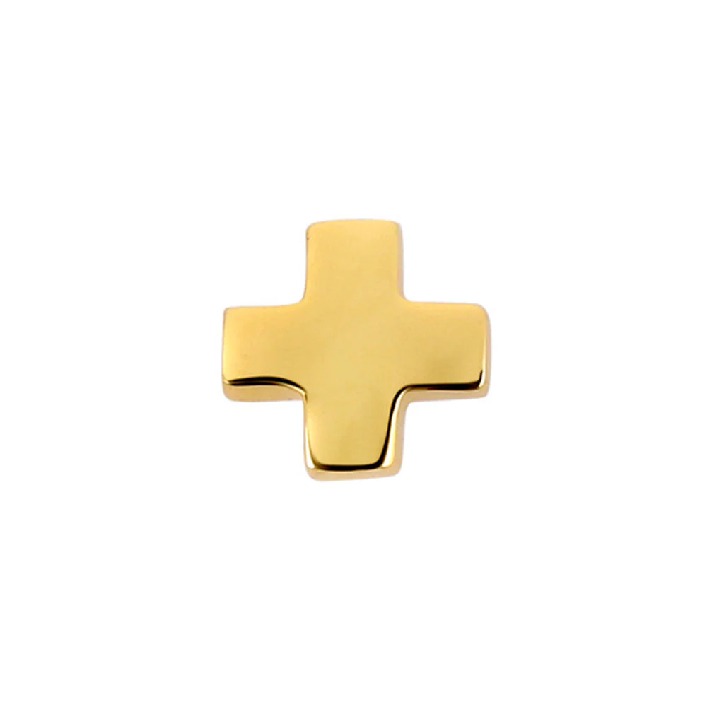Plus Sign Threaded End in Gold