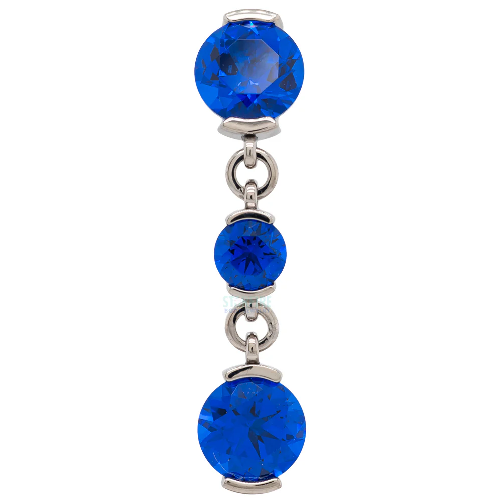 Reverse Dangle 2 Prong-Set Faceted Gem Navel Curve with Dangle #5 - Image 5