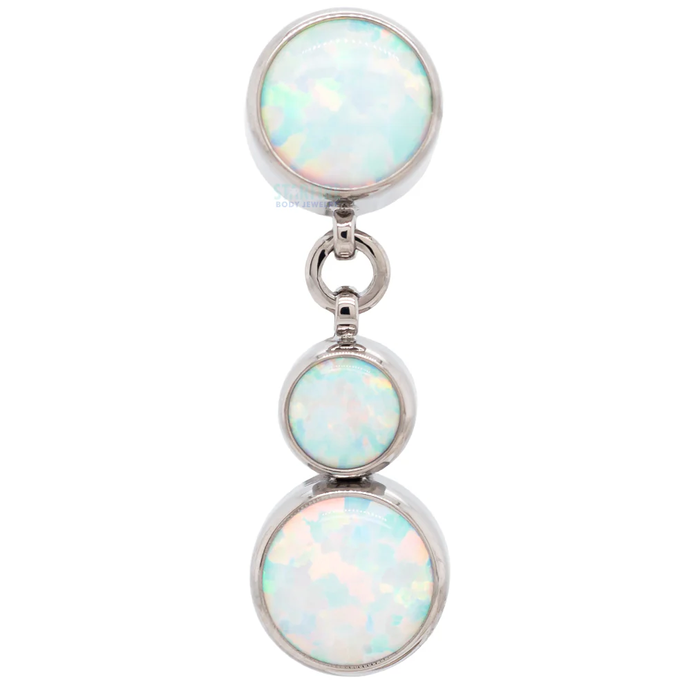 Reverse Dangle Bezel-Set Opal Navel Curve with Dangle #5 - Image 4