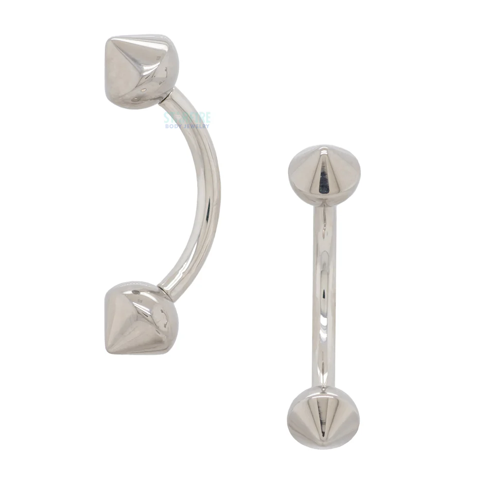 Spiked Balls Curved Barbell