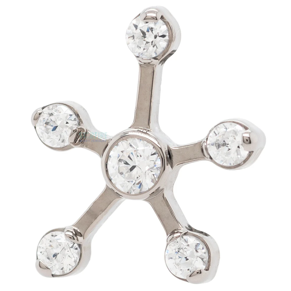 "Sputnik" Threaded End with Faceted Gems