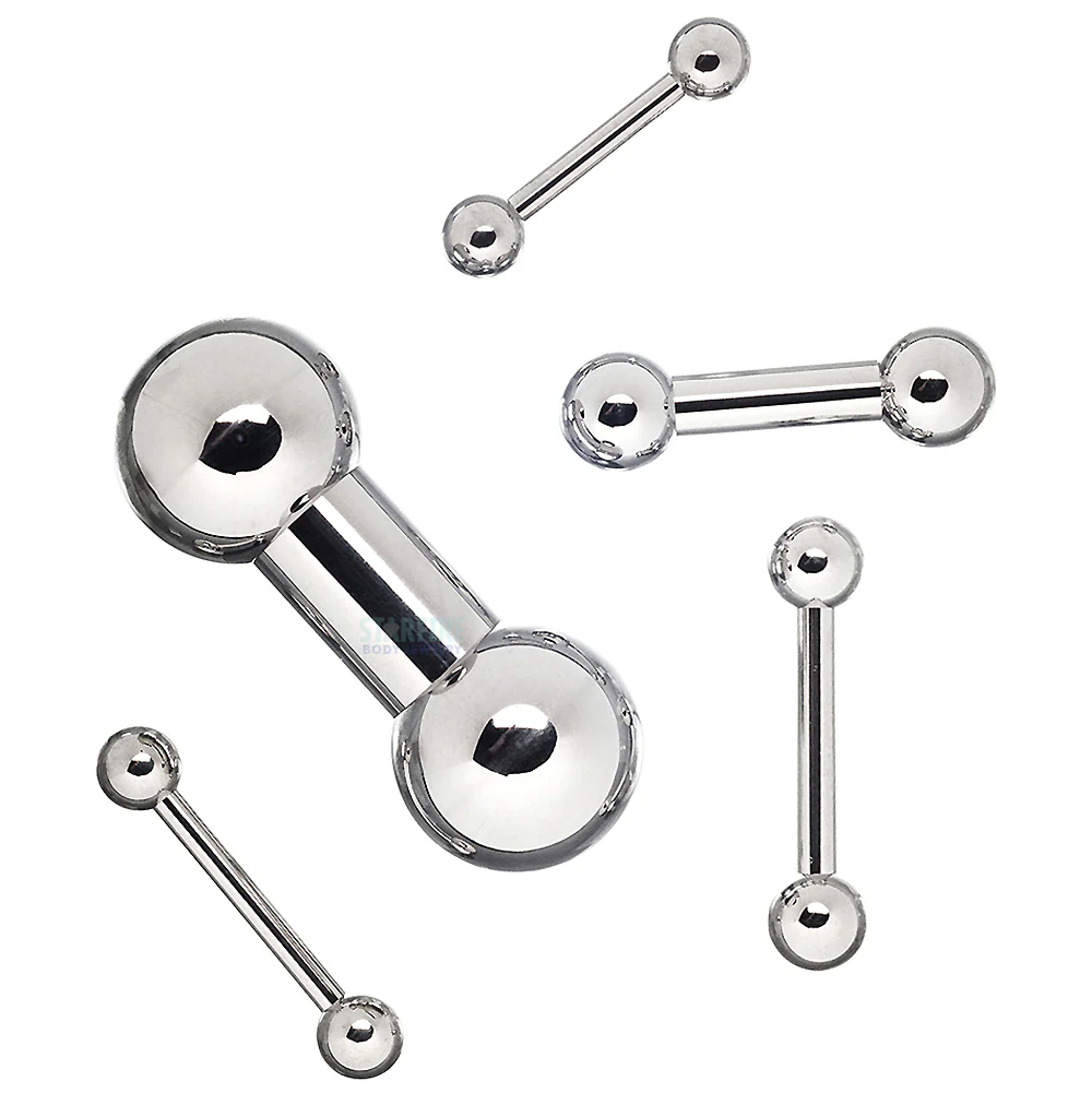 Stainless Steel Straight Barbell - 14 ga.