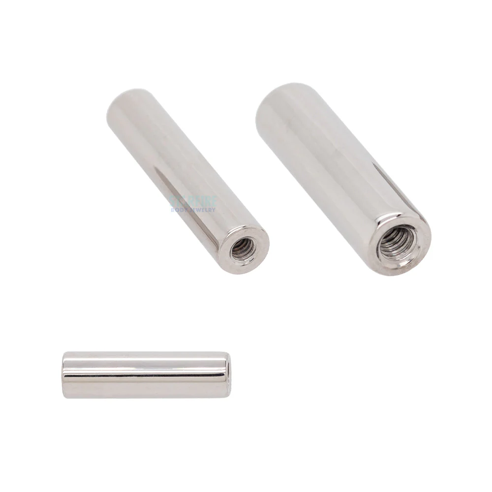 Stainless Steel Threaded Straight Barbell Shaft - 0 ga.