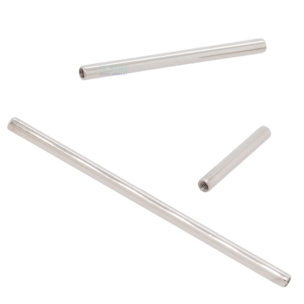 Stainless Steel Threaded Straight Barbell Shaft - 14 ga.