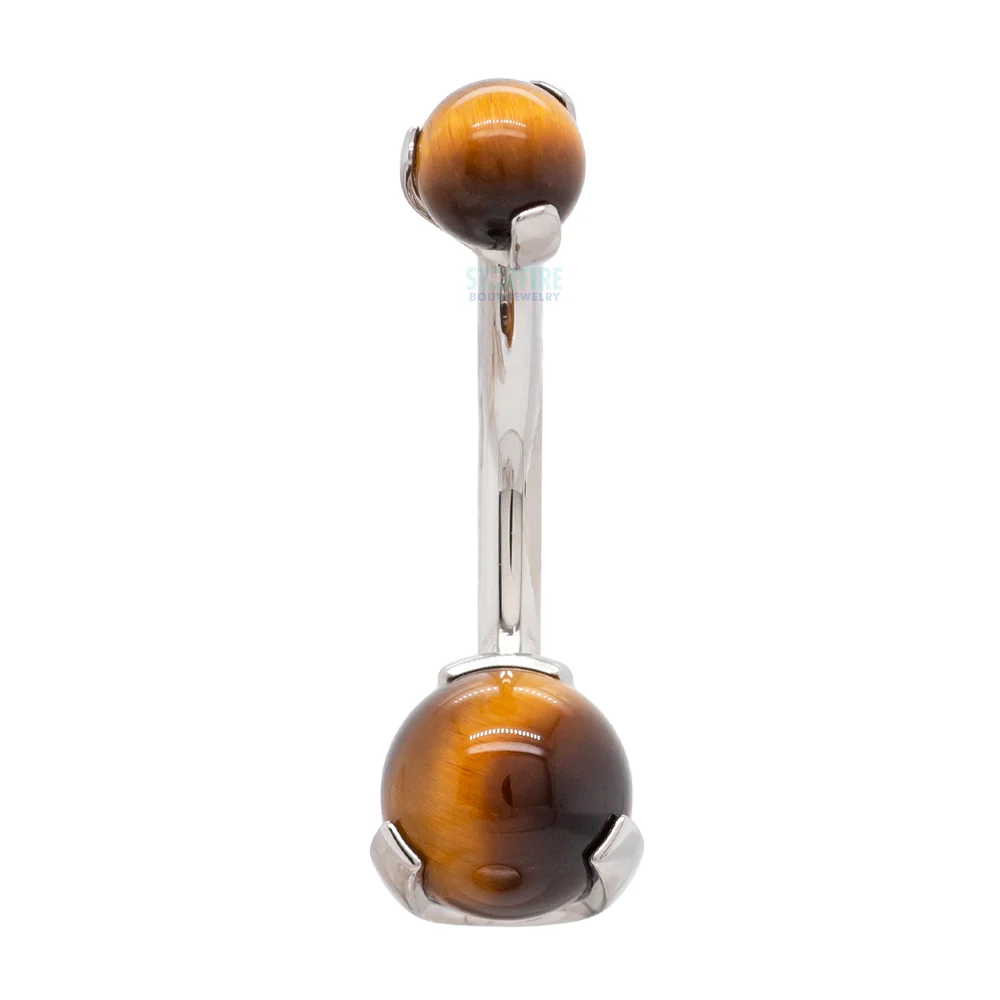 Stone Ball Navel Curve in Prong Setting - Image 10