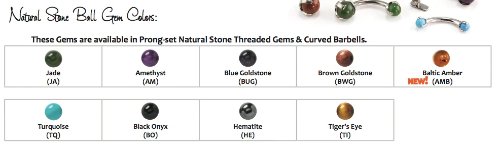 Stone Ball in Prong's Tongue Barbell - Image 5