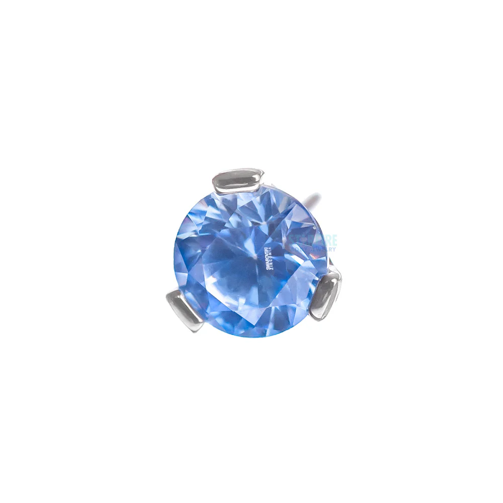 threadless: 3mm 3 Prong-Set Round Faceted Gem End - Image 6