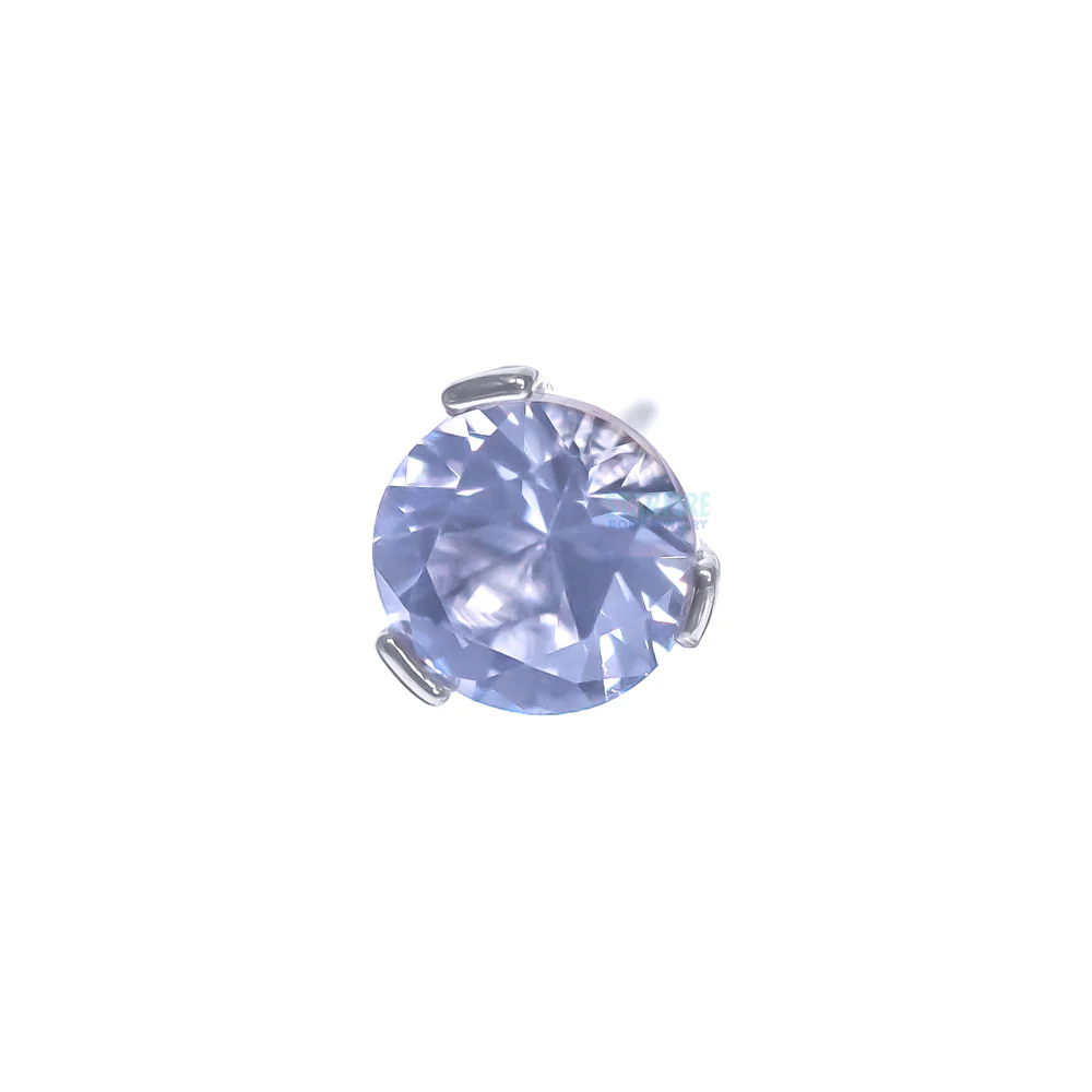 threadless: 3mm 3 Prong-Set Round Faceted Gem End - Image 7