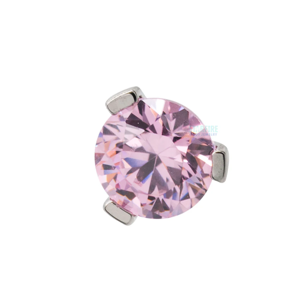 threadless: 4mm 3 Prong-Set Round Faceted Gem End - Image 6