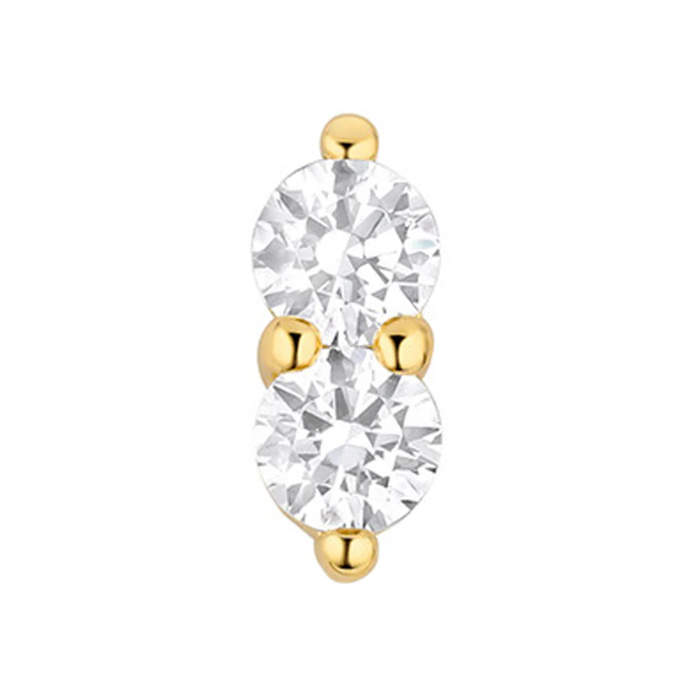 threadless: "Duo" with Faceted Gems End in Gold - Image 3