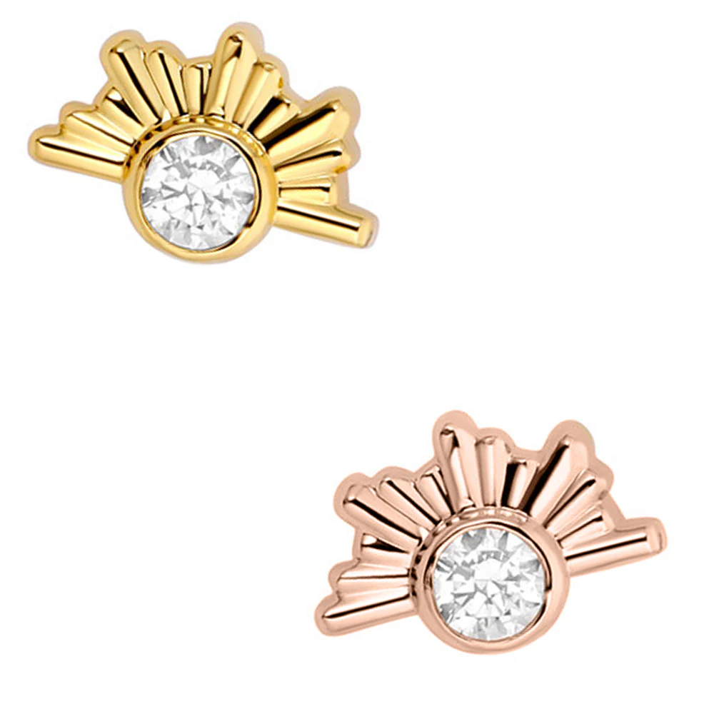 threadless: "Eos" with Faceted Gem End in Gold