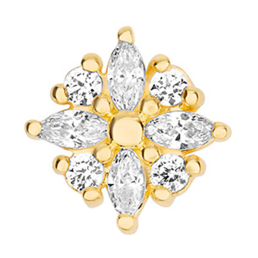 threadless: "Flora" with Faceted Gems End in Gold - Image 4