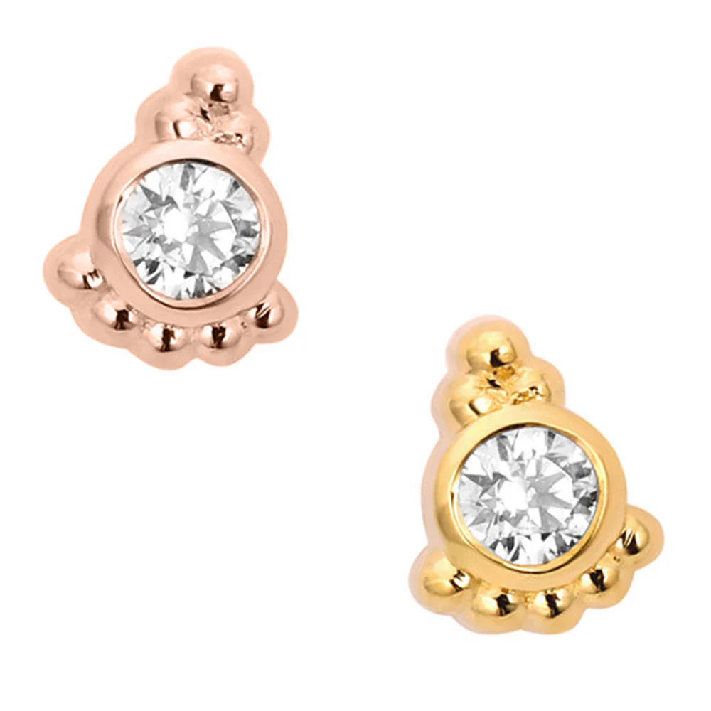 threadless: "Hermes" with Faceted Gem End in Gold