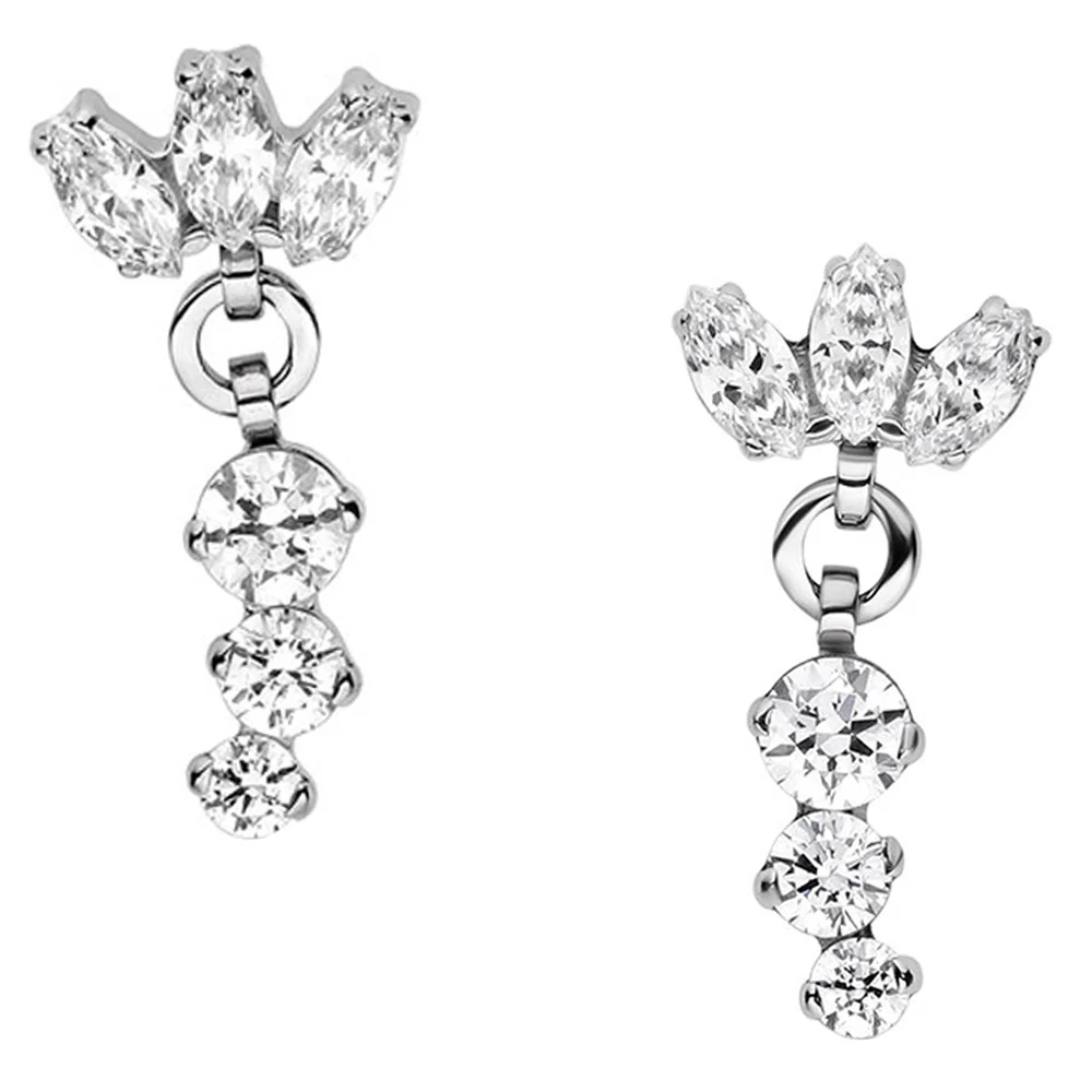threadless: Marquise Fan End with "Clio" Faceted Gem Dangle
