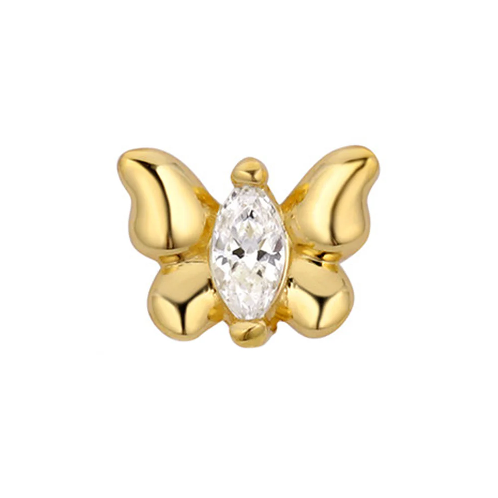 threadless: "Psyche" with Faceted Gem End in Gold