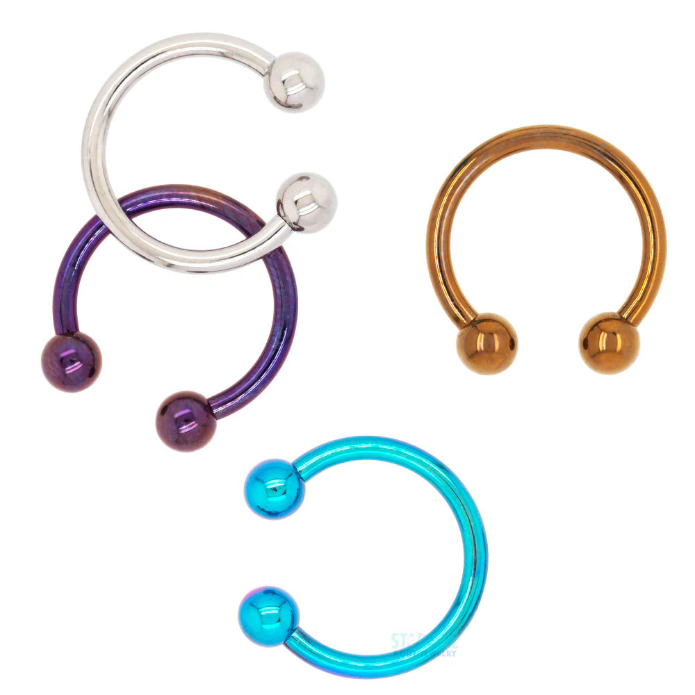 Titanium Circular Barbell - LB – Light Blue - Image 2