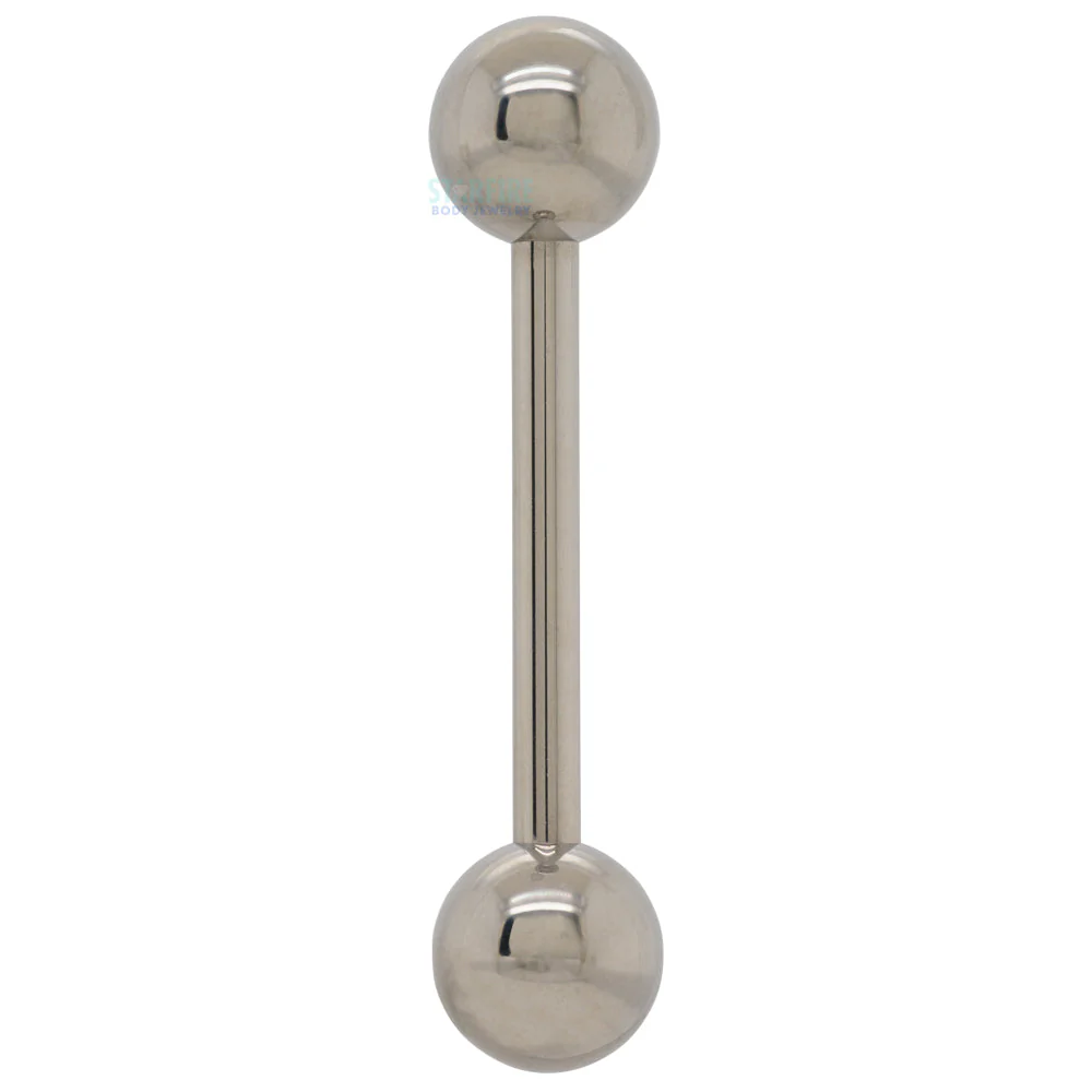 Titanium Straight Barbell – High Polish - Image 2