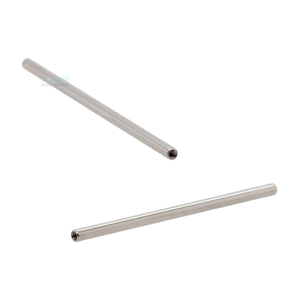 Titanium Threaded Straight Barbell Shaft - 16 ga.
